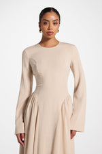Lace Up Back Tencel Maxi Dress - Sand