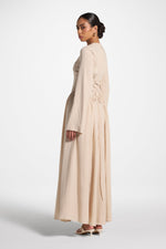 Lace Up Back Tencel Maxi Dress - Sand
