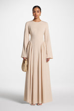 Lace Up Back Tencel Maxi Dress - Sand