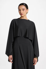 Lana Cape Maxi Dress - Black