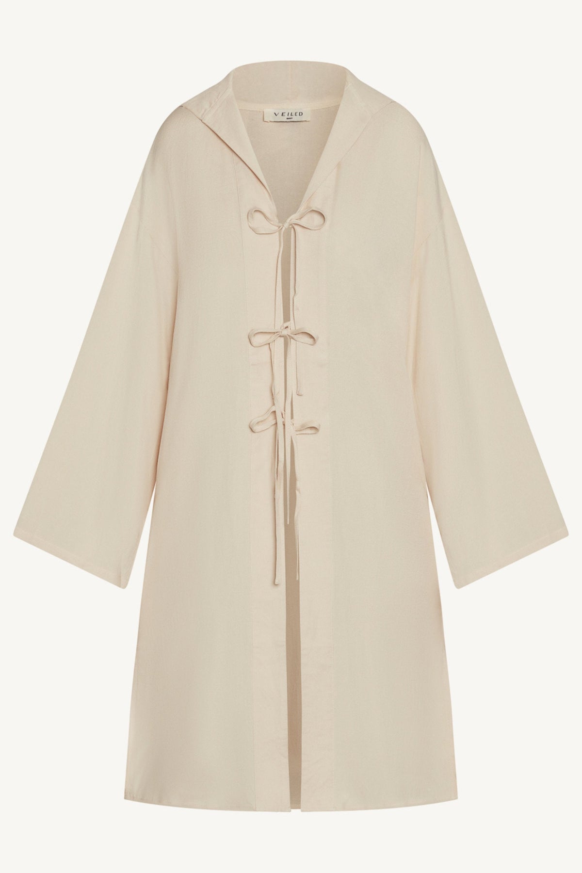 Linen Tie Front Top - Off White