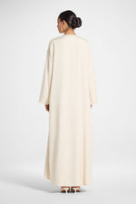 Linen Wrap Abaya Dress - Heather Beige