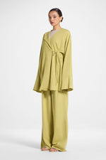 Maya Linen Matching Top & Pants Set - Citron