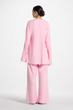 Maya Linen Matching Top & Pants Set - Pink