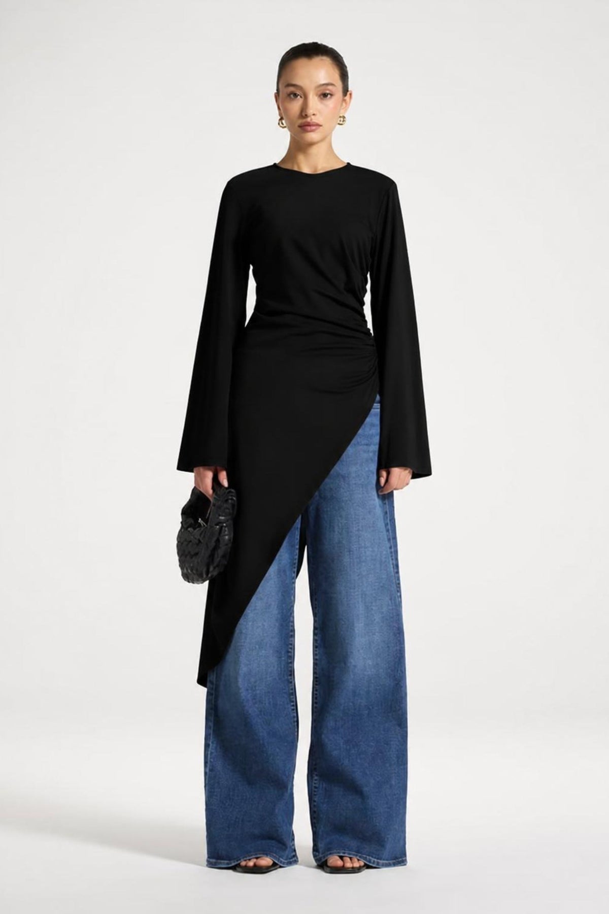Midi Tunic Top - Black