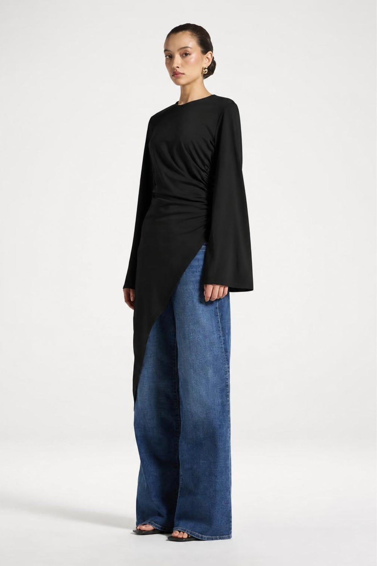 Midi Tunic Top - Black