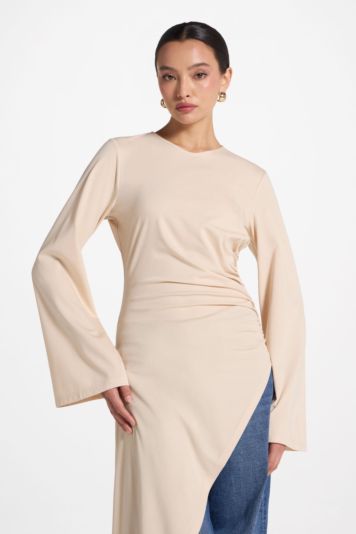Midi Tunic Top - Bone