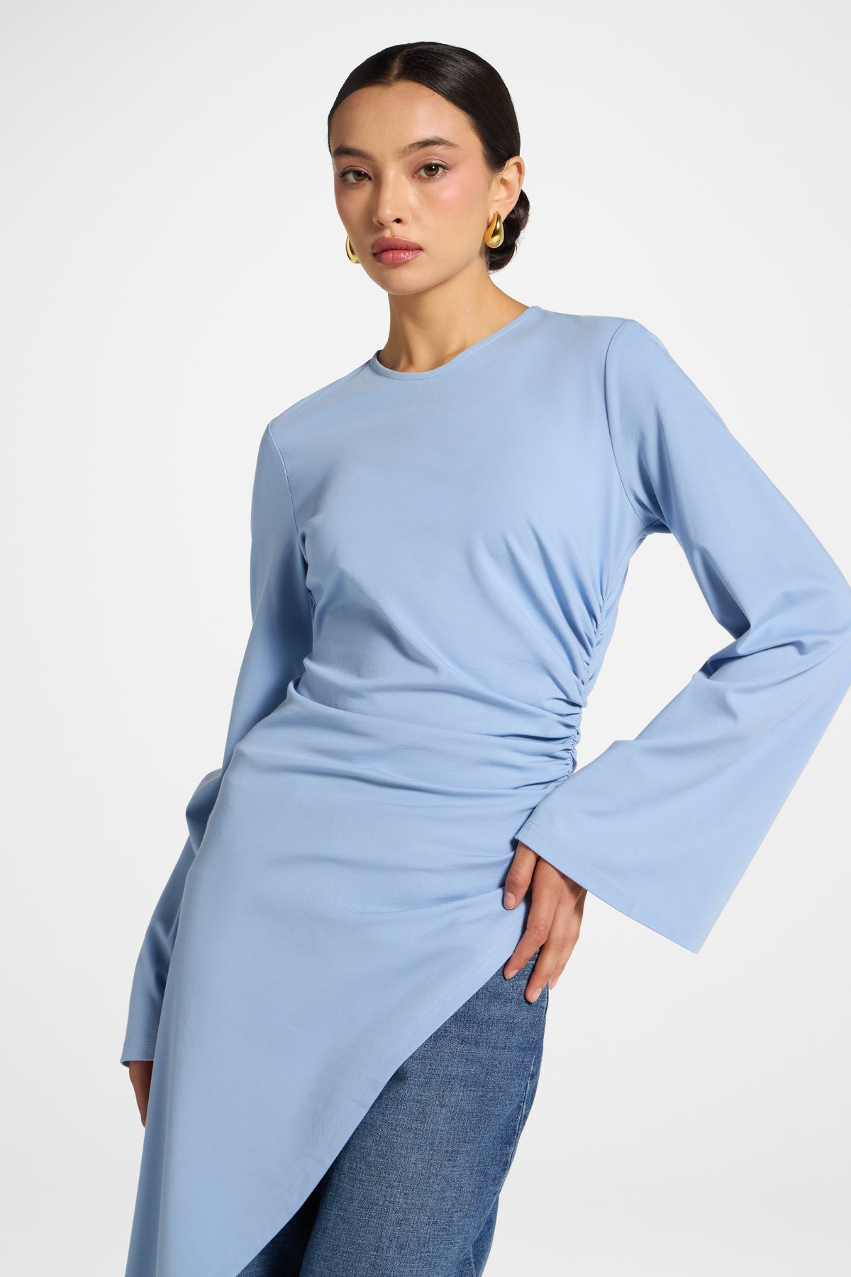 Midi Tunic Top - Sky