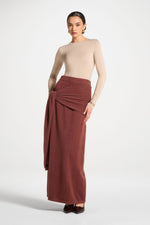 Mink Tie Front Skirt - Fig