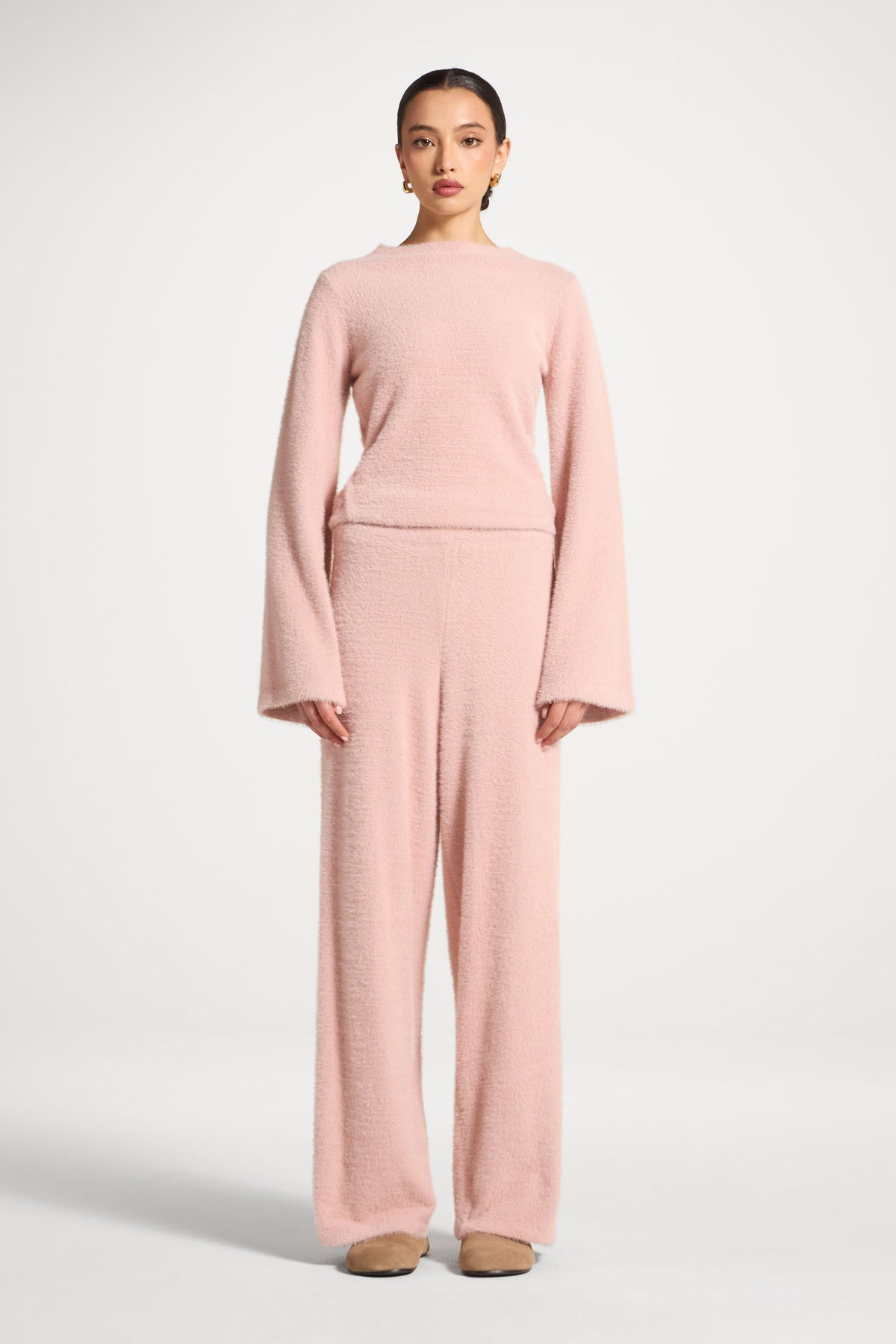 Mink Wide Leg Pants - Pink