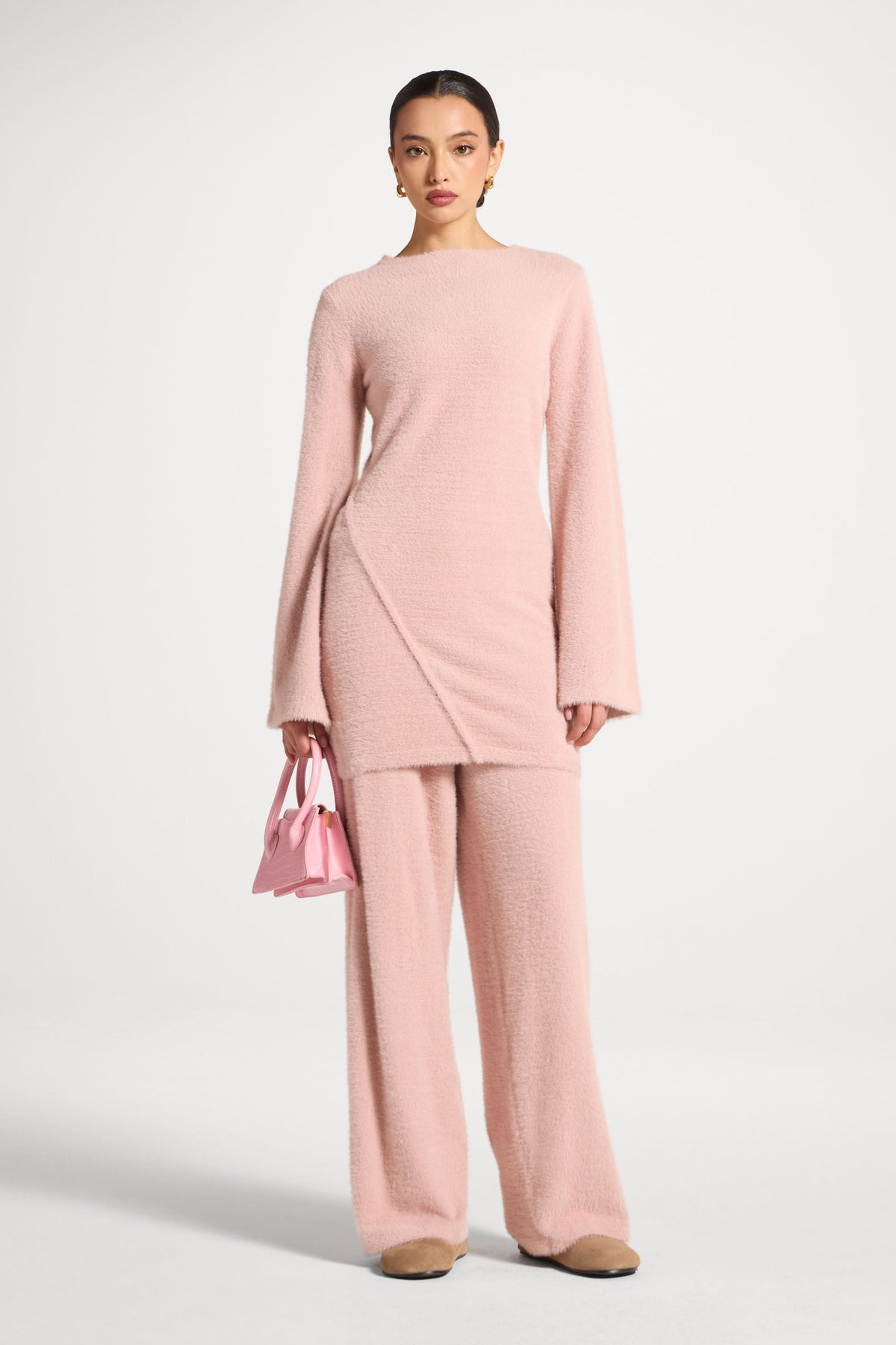 Mink Wide Leg Pants - Pink