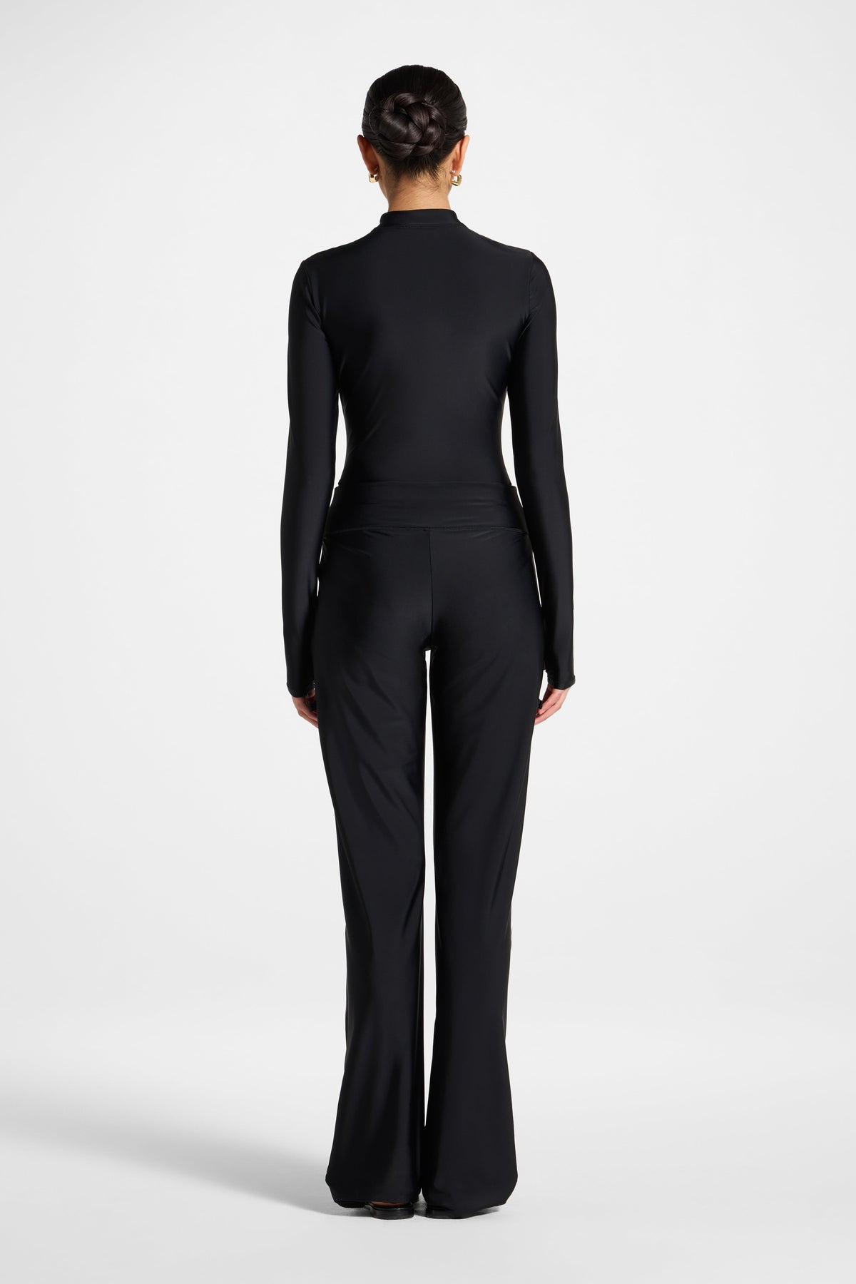 Mock Neck Swimsuit - Black