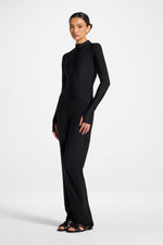 Mock Neck Swimsuit - Black