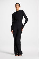 Mock Neck Swimsuit - Black