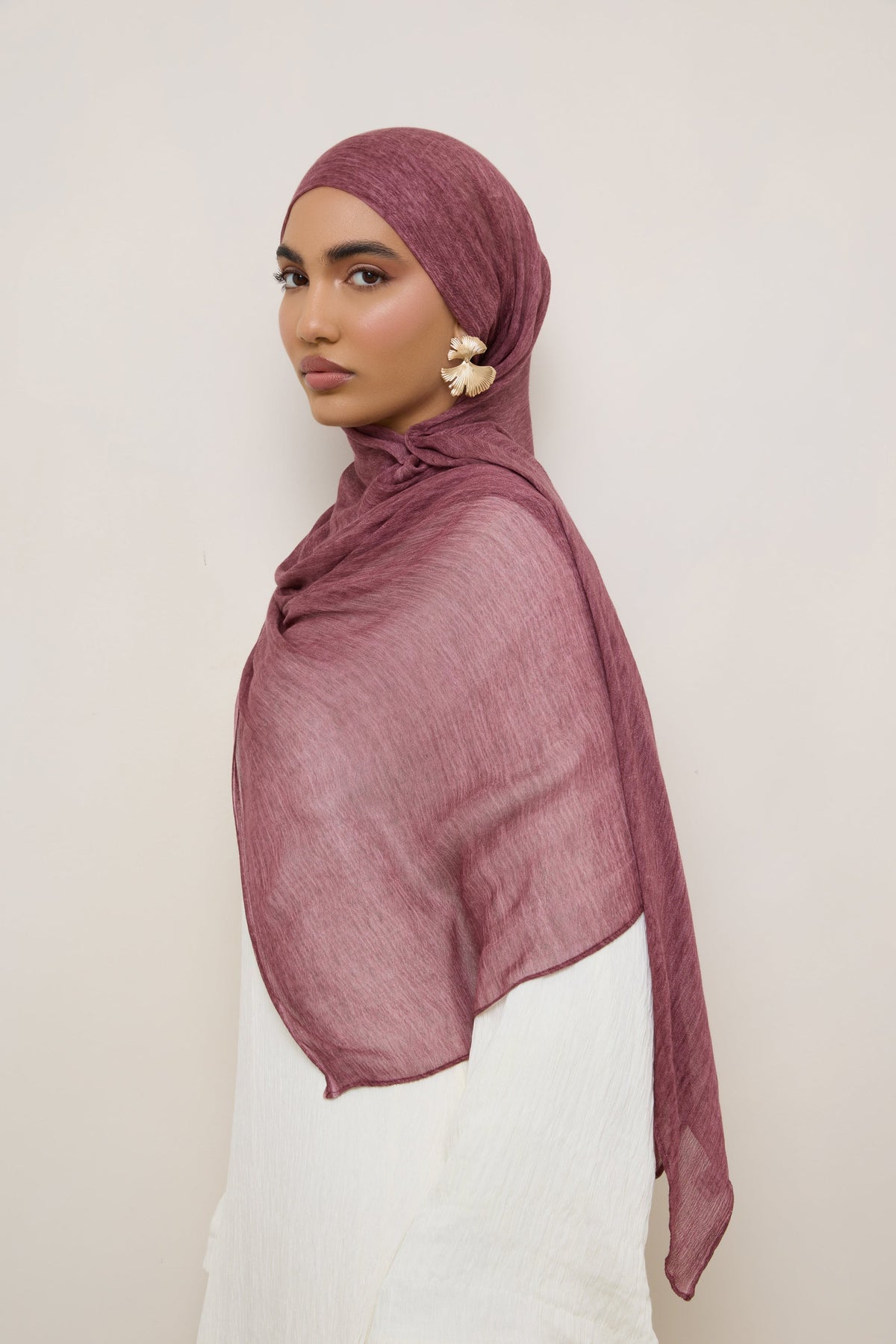 Modal Crinkle Hijab - Boysenberry