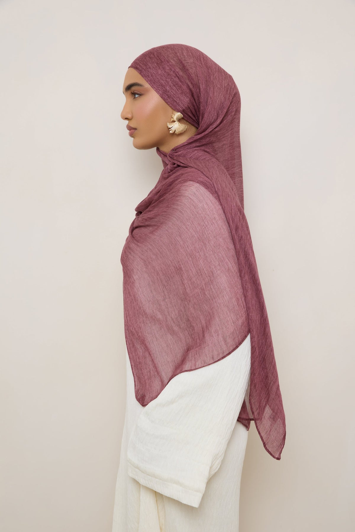 Modal Crinkle Hijab - Boysenberry