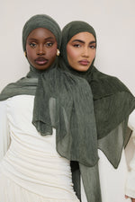 Modal Crinkle Hijab - Dark Forest