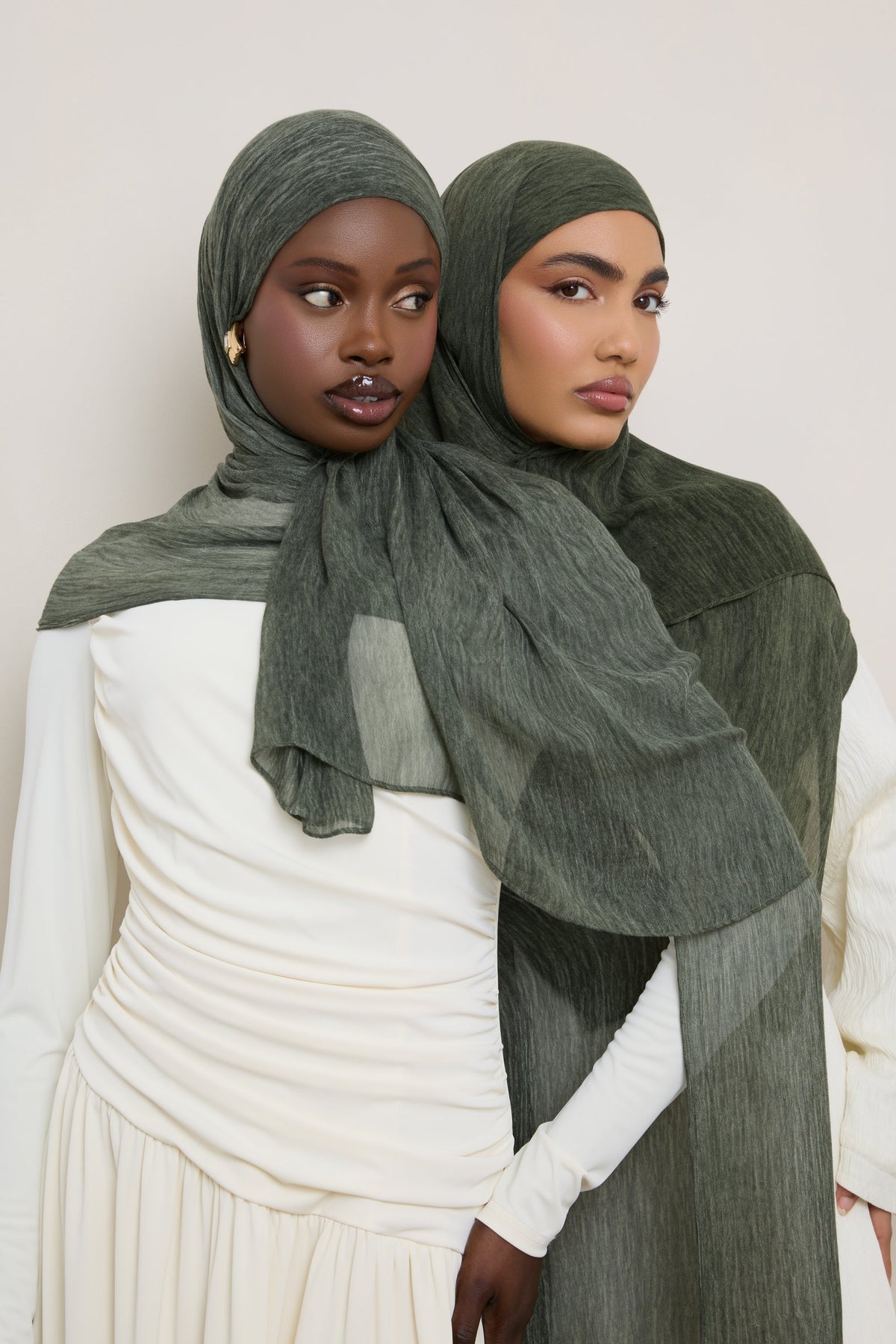 Modal Crinkle Hijab - Dark Forest