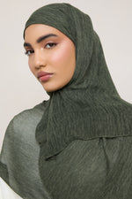 Modal Crinkle Hijab - Dark Forest