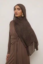 Modal Crinkle Hijab - Dark Truffle
