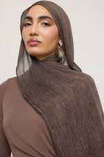 Modal Crinkle Hijab - Dark Truffle