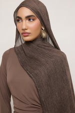 Modal Crinkle Hijab - Dark Truffle
