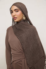 Modal Crinkle Hijab - Dark Truffle