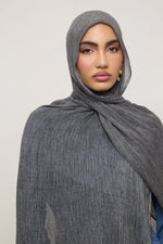 Modal Crinkle Hijab - Graphite