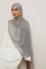 Modal Crinkle Hijab - Grey