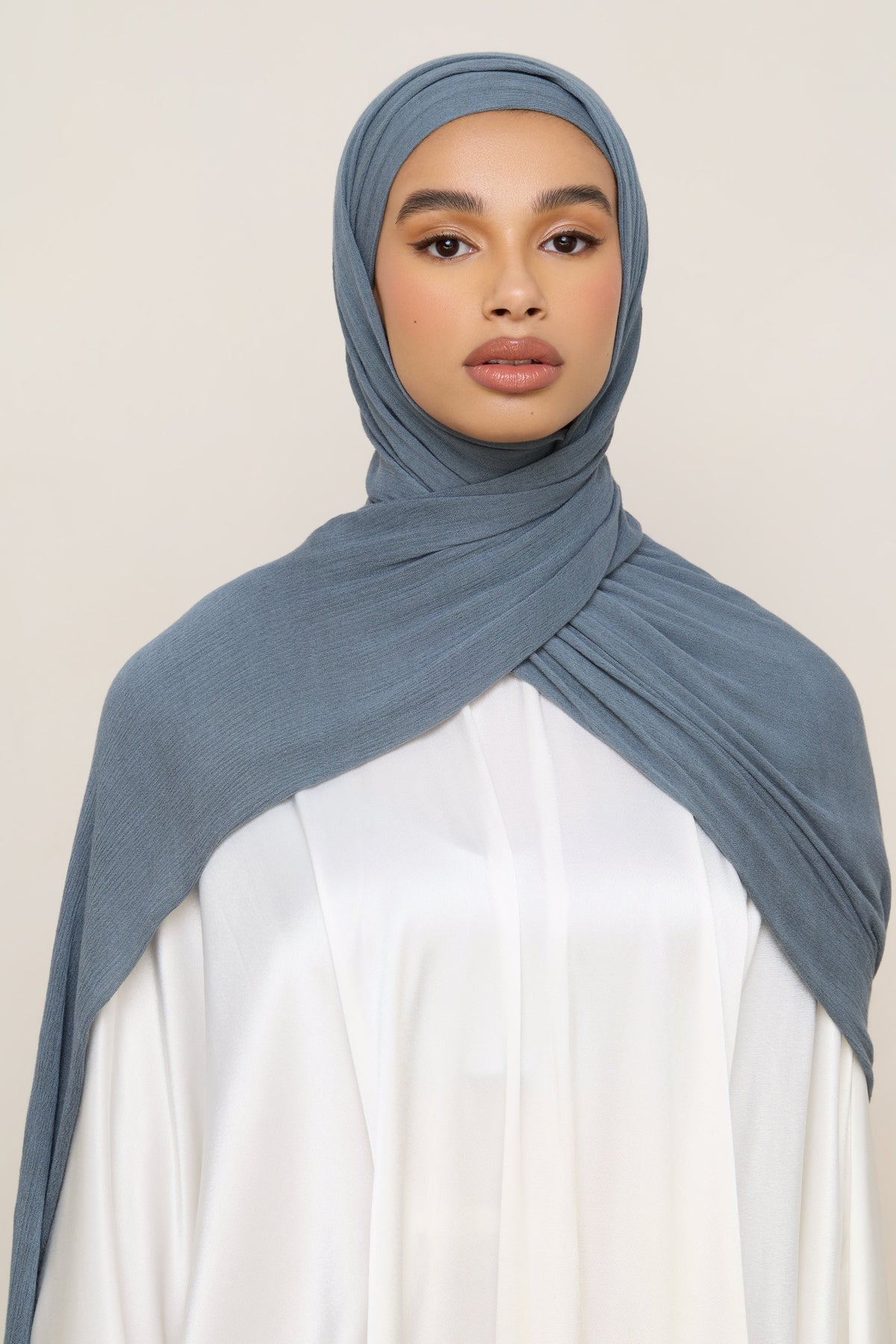 Modal Crinkle Hijab - Haze Fringe