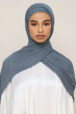 Modal Crinkle Hijab - Haze Fringe