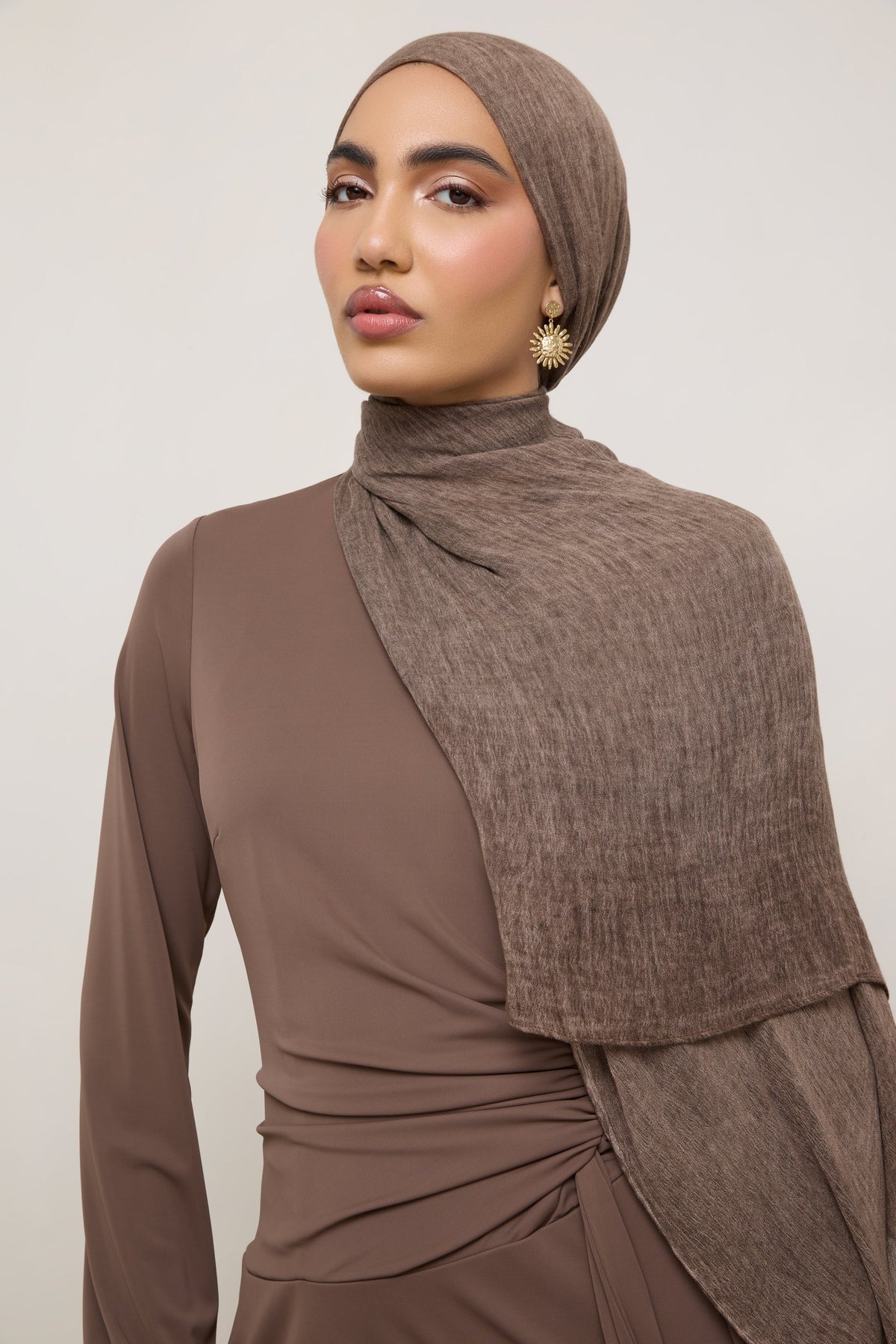 Modal Crinkle Hijab - Hot Cocoa