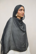 Modal Crinkle Hijab - Jet
