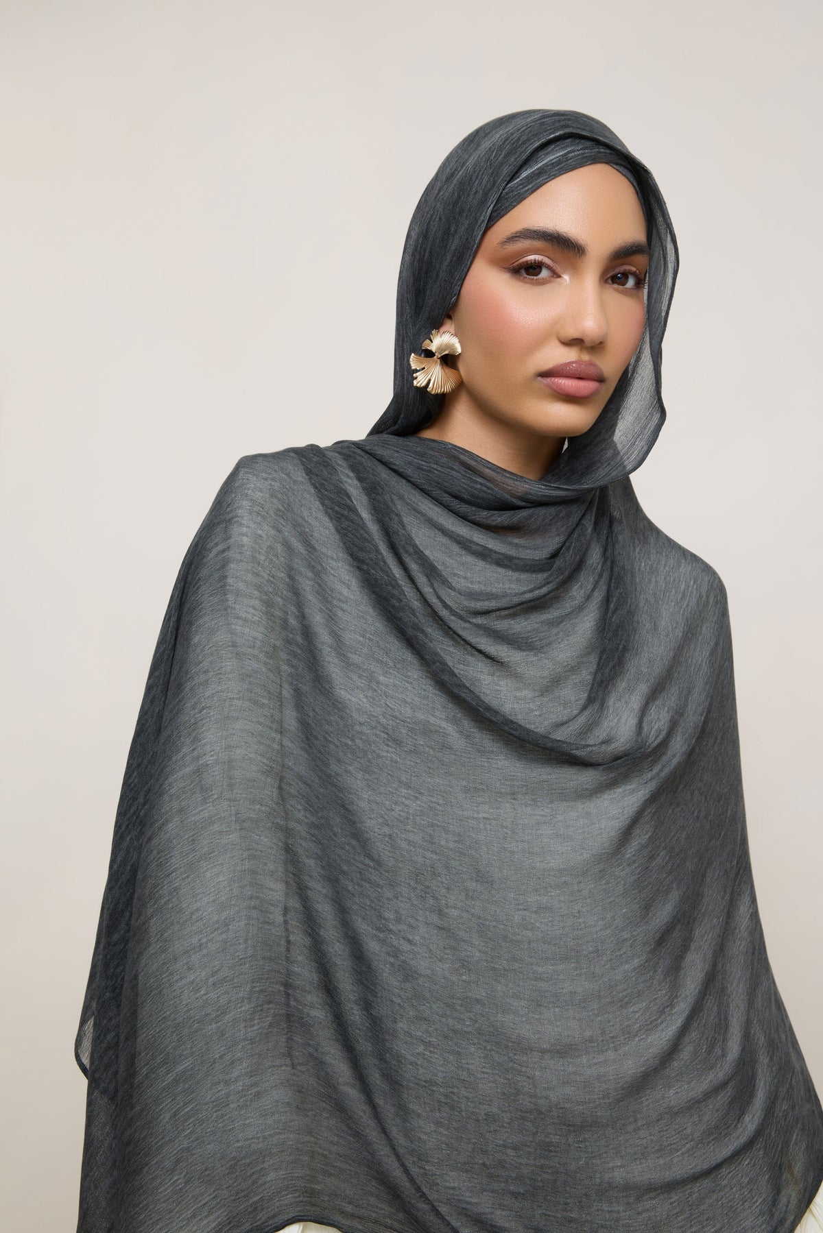 Modal Crinkle Hijab - Jet