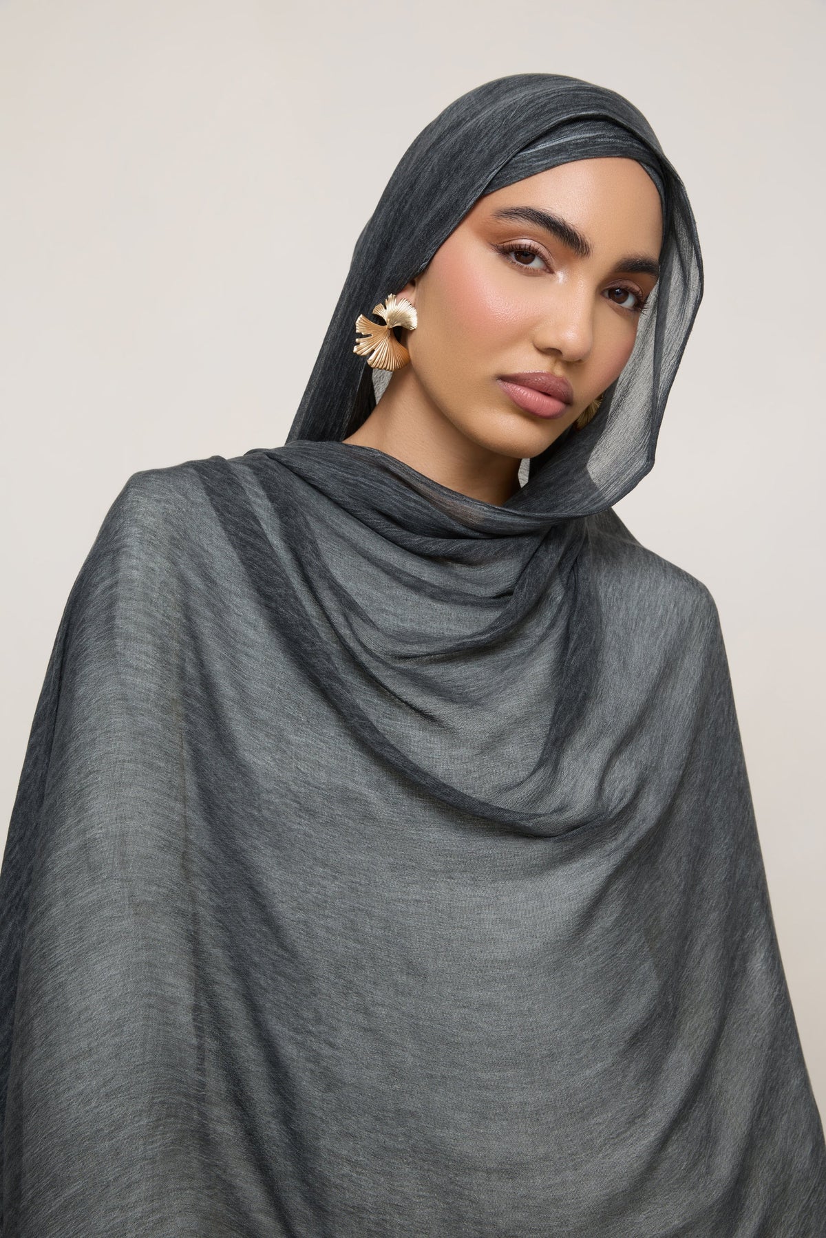 Modal Crinkle Hijab - Jet