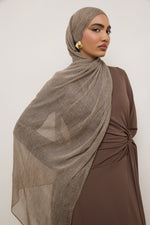 Modal Crinkle Hijab - Latte