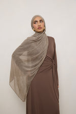 Modal Crinkle Hijab - Latte