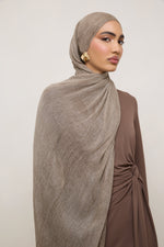 Modal Crinkle Hijab - Latte