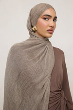 Modal Crinkle Hijab - Latte