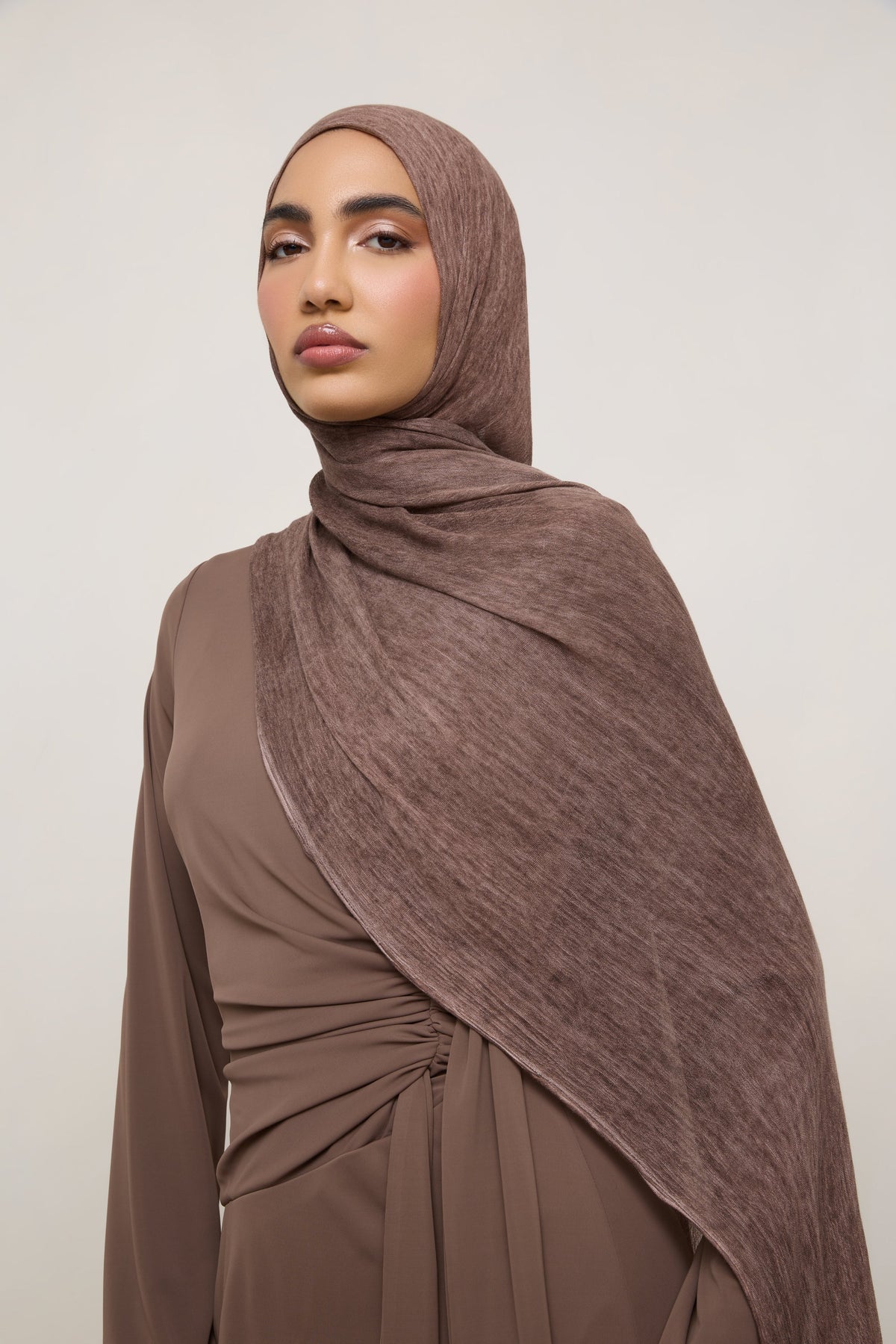 Modal Crinkle Hijab - Mocha