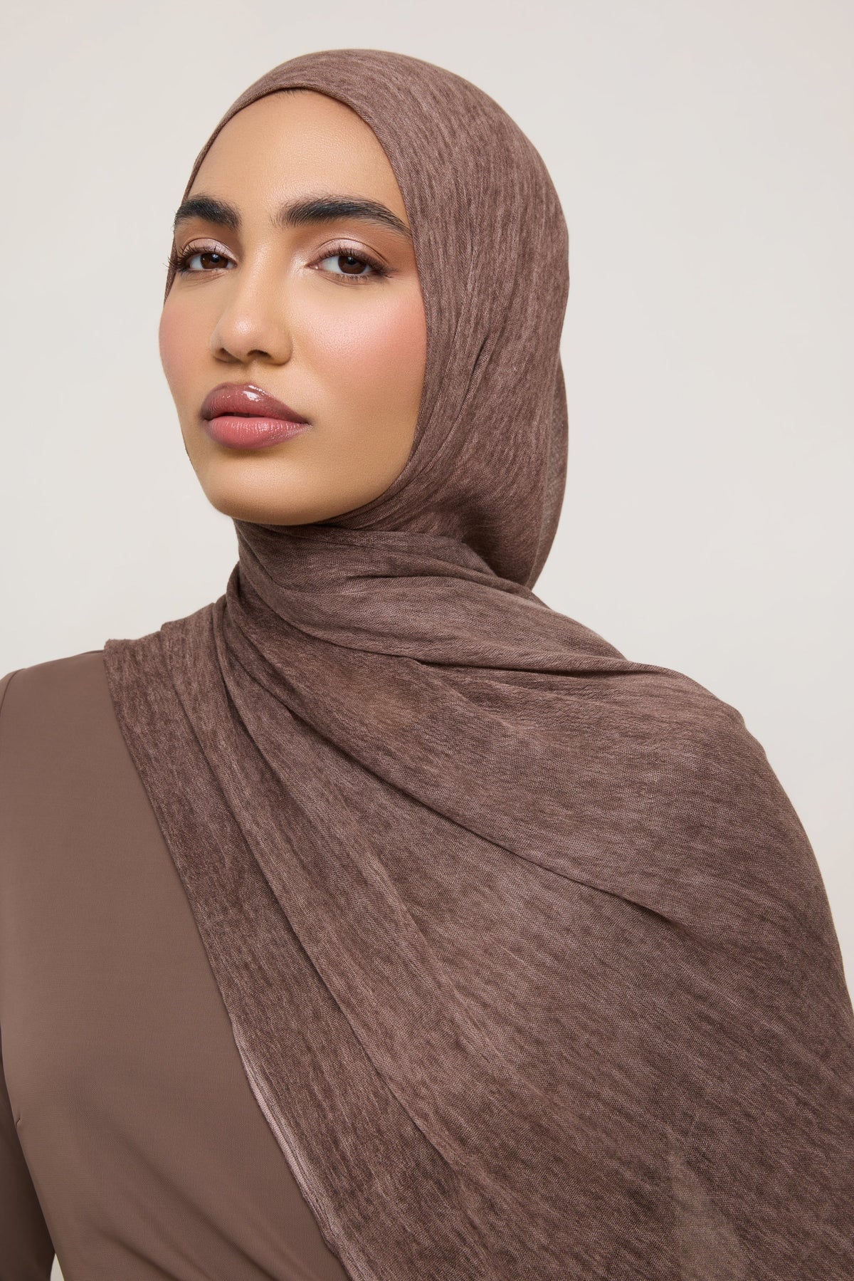 Modal Crinkle Hijab - Mocha