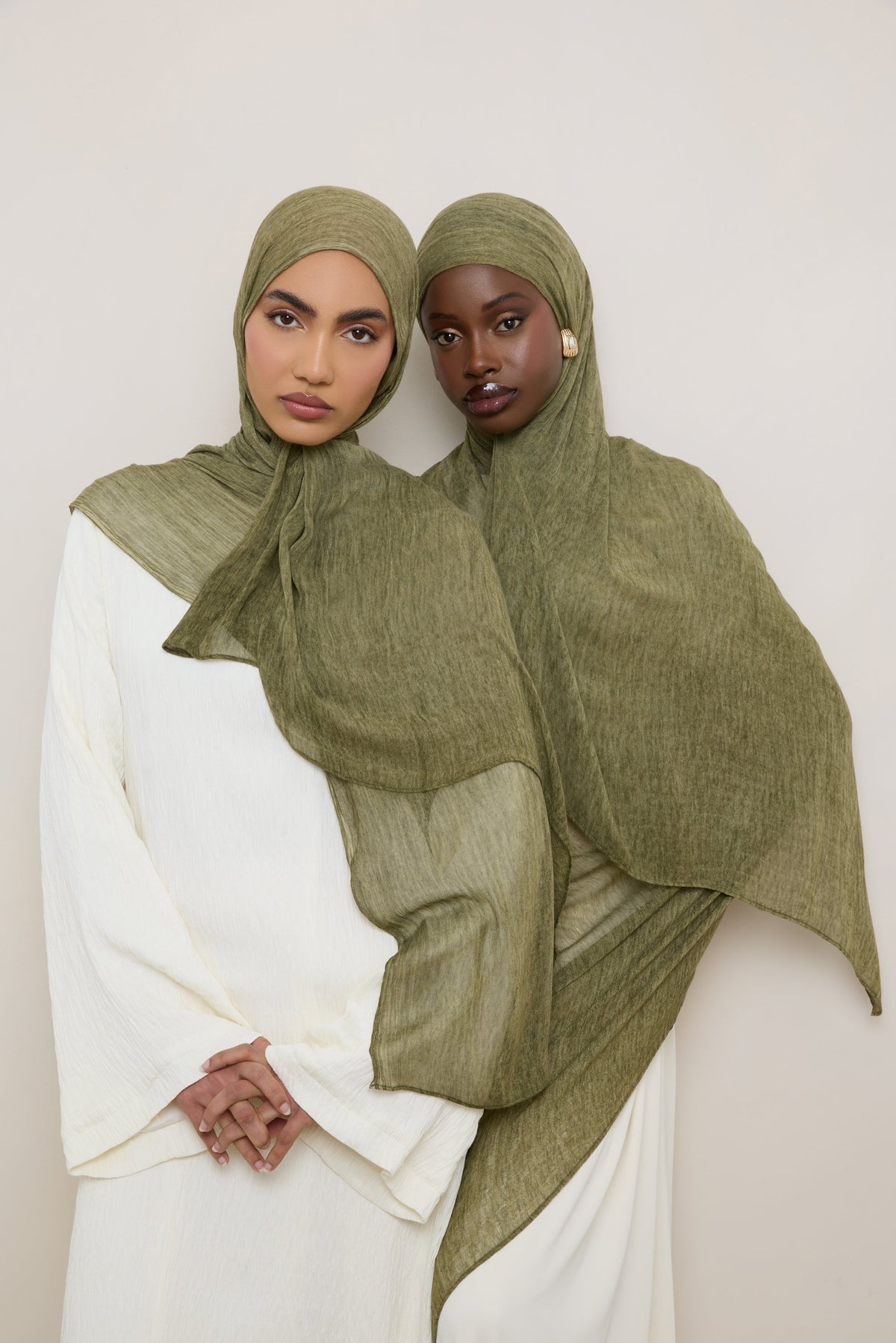 Modal Crinkle Hijab - Moss