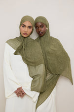 Modal Crinkle Hijab - Moss
