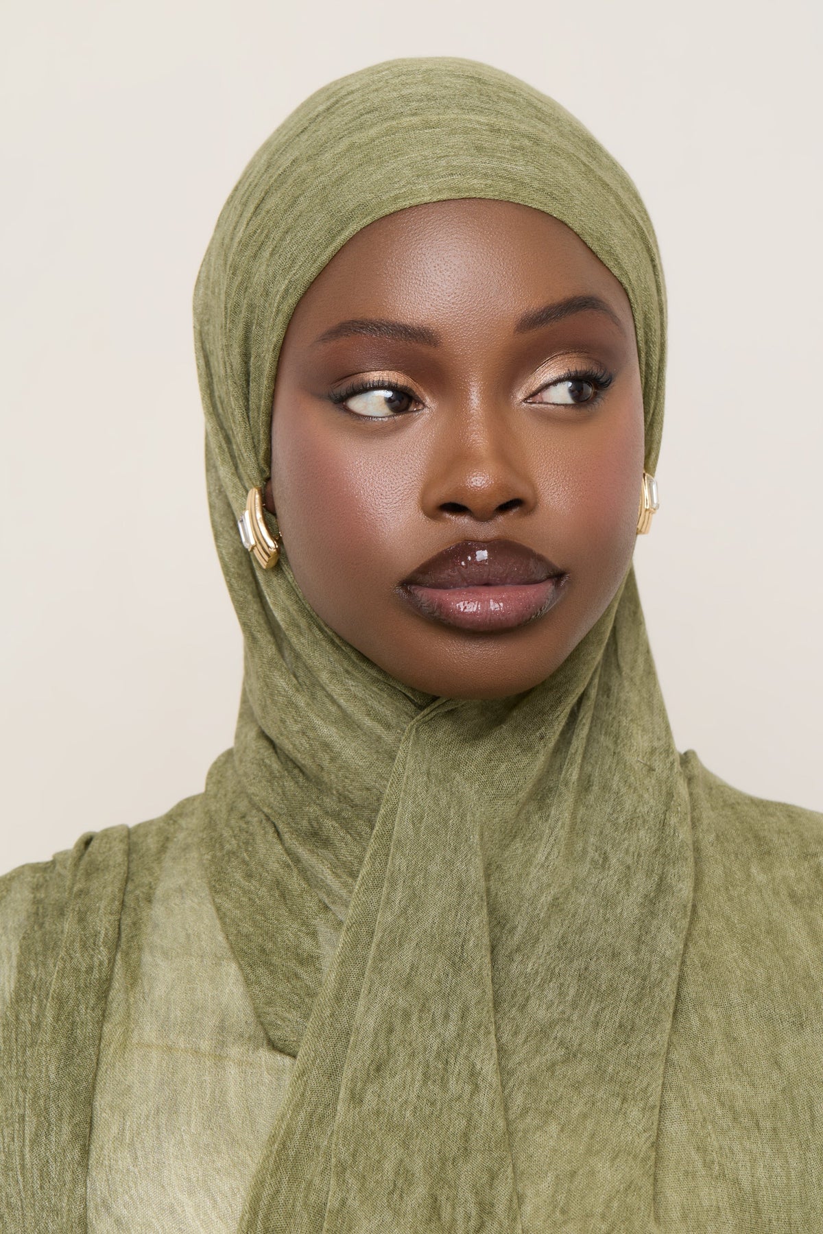 Modal Crinkle Hijab - Moss
