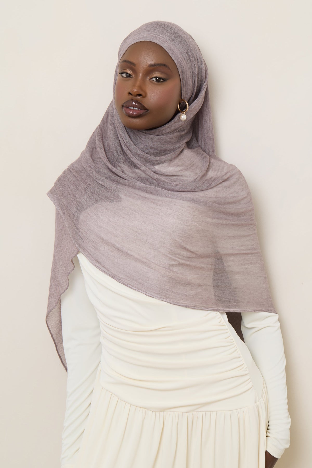 Modal Crinkle Hijab - Mushroom