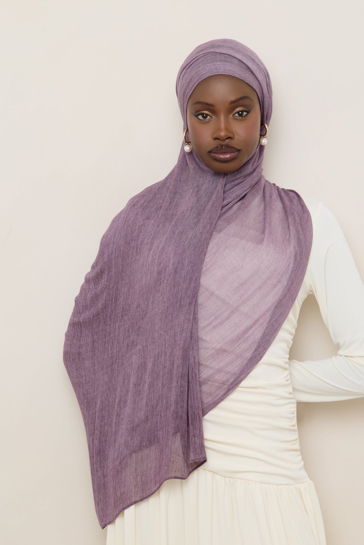 Modal Crinkle Hijab - Plum