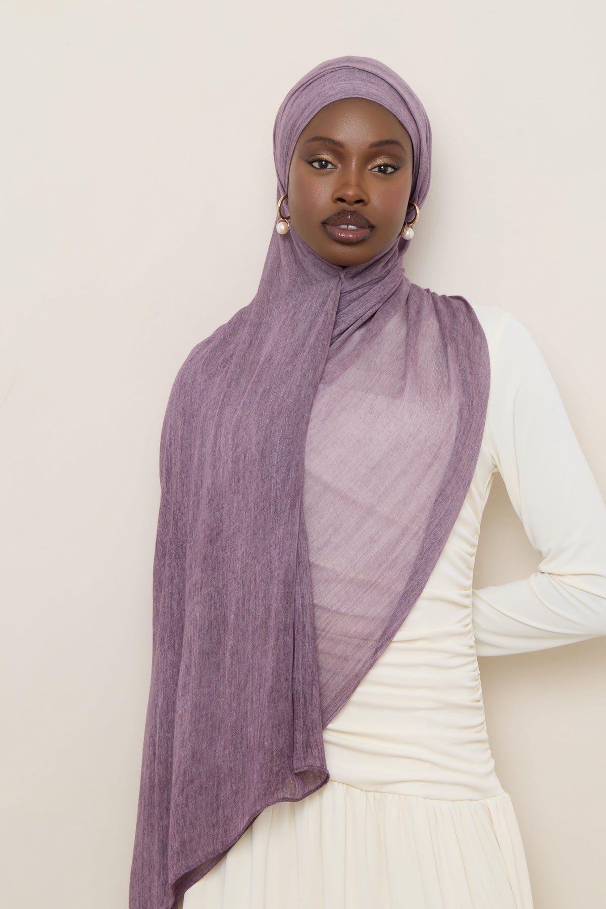 Modal Crinkle Hijab - Plum