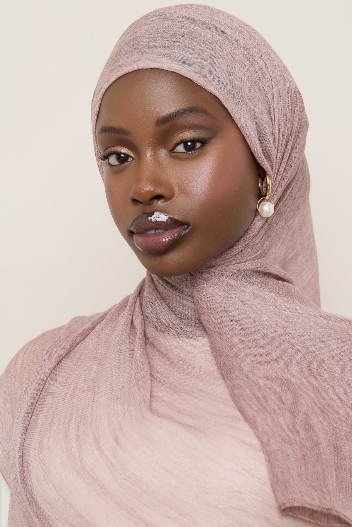 Modal Crinkle Hijab - Rose Quartz