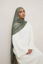 Modal Crinkle Hijab - Sage