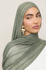 Modal Crinkle Hijab - Sage